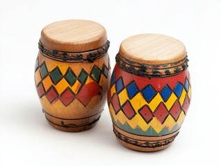 Colorful Handcrafted Wooden Drums
