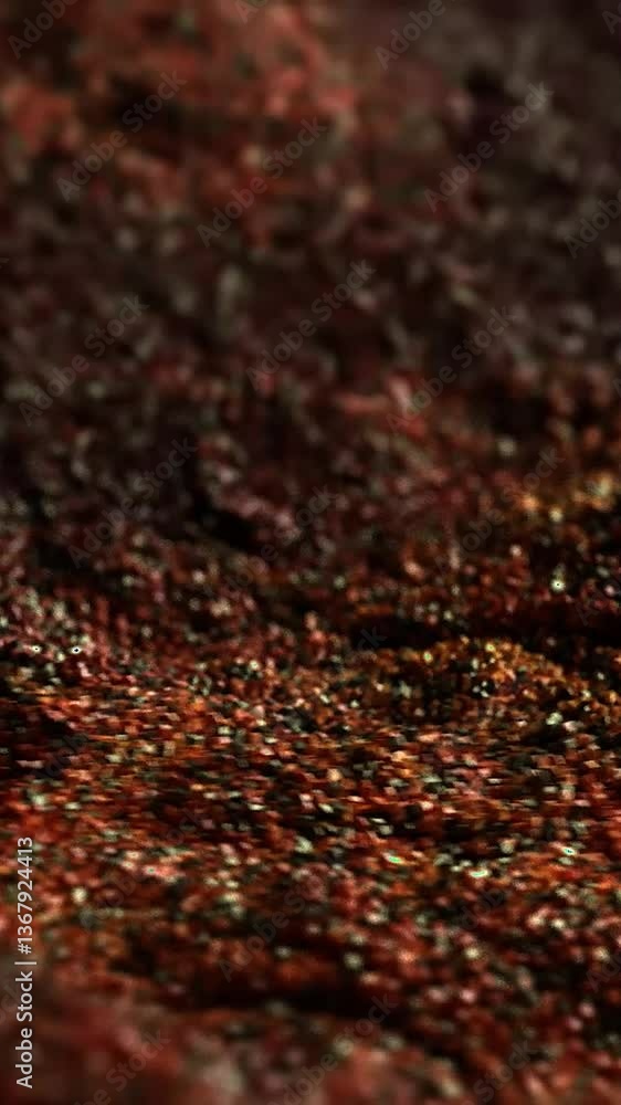 Poster luxurious flow of particles on a dark background. quicksand. whirlwinds stream of sand, grains and s