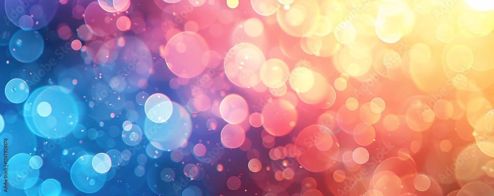 Poster Colorful bokeh lights and blur effect on abstract background