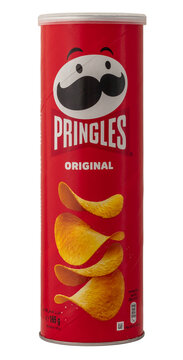 Pringles chips with original flavor. Isolated object on a transparent background