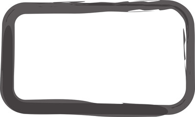 Rounded rectangle brush strokes frame for tag, label, card