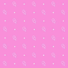 Abstract seamless pattern with ice cream. Retro checkered  pink background.