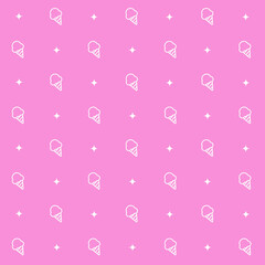 Abstract seamless pattern with ice cream. Retro checkered  pink background.