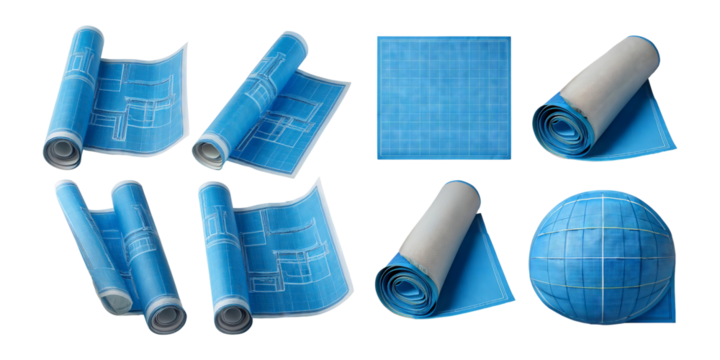 Blueprints and Architectural Designs in Various Formats and Styles, isolated on transparent background - Powered by Adobe
