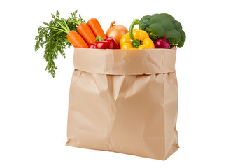 Fresh Produce Grocery Bag on Transparent  background