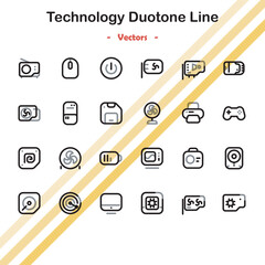 Technology Duotone Line Vectors