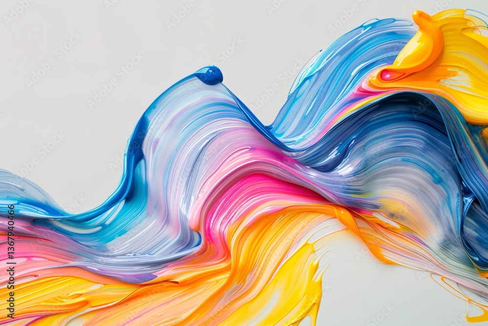 Aufkleber vibrant abstract paint blending to create a stunning undulating design