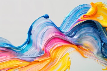 Vibrant abstract paint blending to create a stunning undulating design