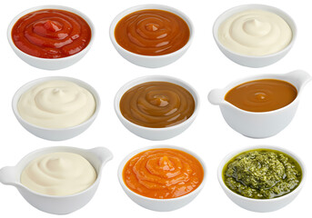 Delicious Sauce Variety on Transparent  background
