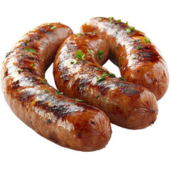 Fototapeta premium bratwurst sausages isolated on white background.