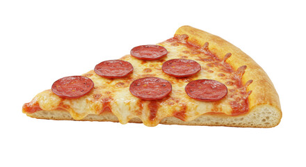 Isolated Pepperoni Pizza Slice