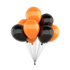 Obraz premium Festive Balloons: A vibrant collection of orange and black balloons, ready to elevate any celebration, the contrasting colors create a bold and festive aesthetic.