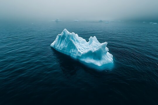 Arctic iceberg with misty ocean. - Powered by Adobe