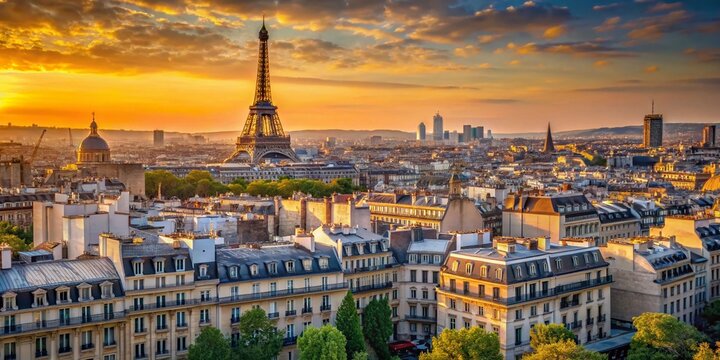 Panoramic View of Parisian Districts: Charming Architecture & Cityscape