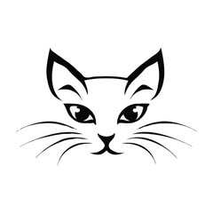 Obraz premium Vector illustration of a cute cat face