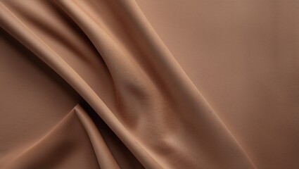 Obraz premium A close up shot showcasing the delicate folds and textures of a soft brown colored fabric surface