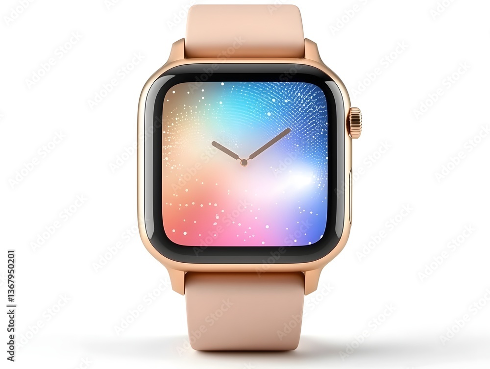 Poster premium smartwatch with a sleek and minimalist display showcasing screen reflections this high tech 
