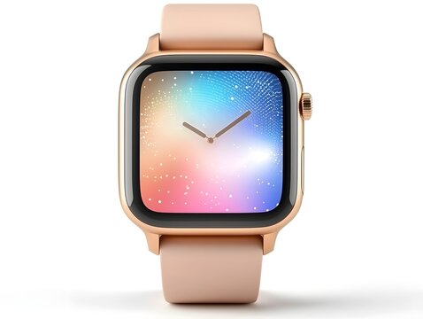 Premium smartwatch with a sleek and minimalist display showcasing screen reflections  This high tech wearable device offers a seamless and futuristic user experience