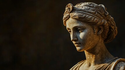Obraz premium Sculpted Beauty: A marble bust of a woman with serene expression.