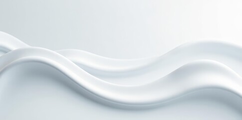 Abstract white wave pattern on smooth background, soft, textured, clean