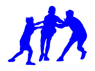 Three Kids Playing Silhouette