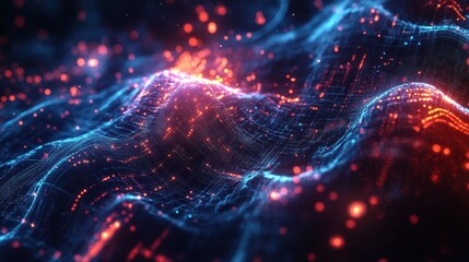 Obraz premium Quantum AI Computing Concept with Futuristic Hologram