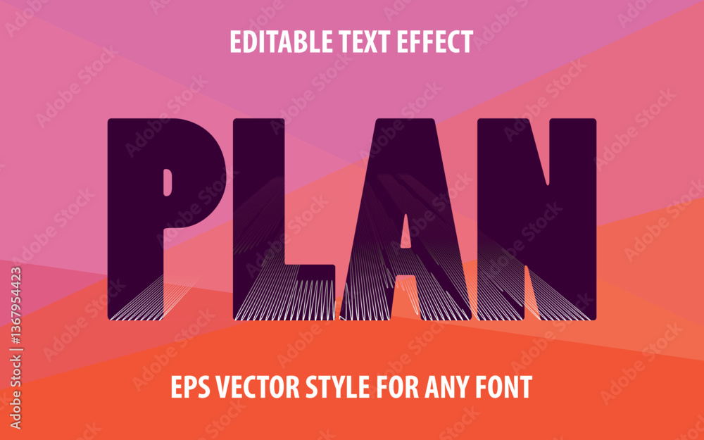 Aufkleber editable vector text effect with a bold 3d look and fine linear details creating depth and perspecti