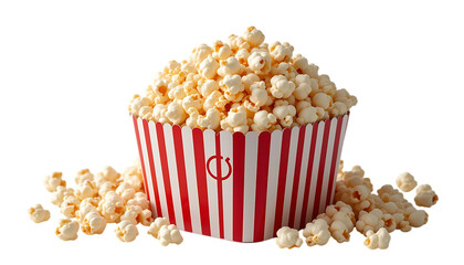 Delicious popcorn snack in red and white box realistic 3D