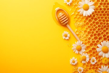 Honeycomb and Flowers: A Sweet and Natural Composition
