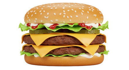 Isolated Double Cheeseburger