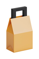 Modern package with black handle perfect for sleek branding and product PNG on Transparent Background