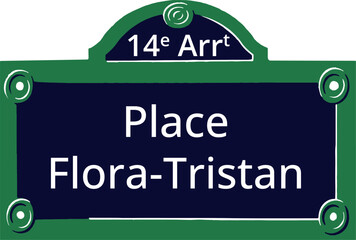 Obraz premium 14e Arrt, Elegant Parisian Street Sign