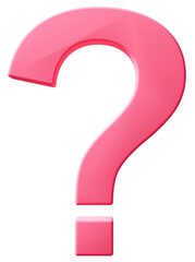 3D素材_クエスチョンマーク_ピンク