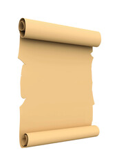 Vintage scroll with rolled edges Paper texture PNG on Transparent Background