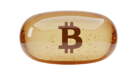 Isolated Bitcoin Gold Pill