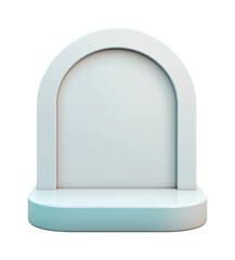 Modern white arched pedestal for product placement with light gradient effect PNG on Transparent Background