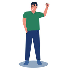 illustration of a very happy young man