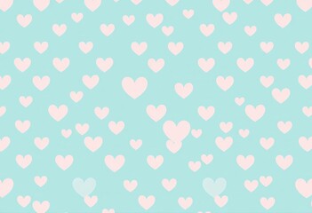 Aqua and white seamless pattern of cute hearts forming a lattice Plenty of copy space, print, background