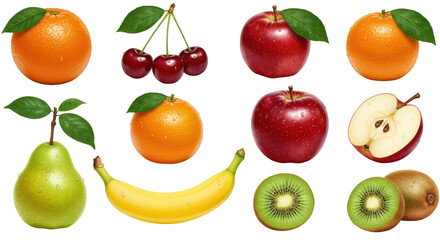 Isolated Variety of Fruits