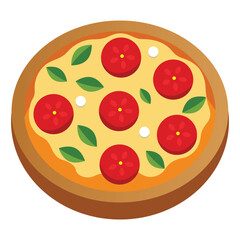 Delicious Freshly Baked Pizza on White Background