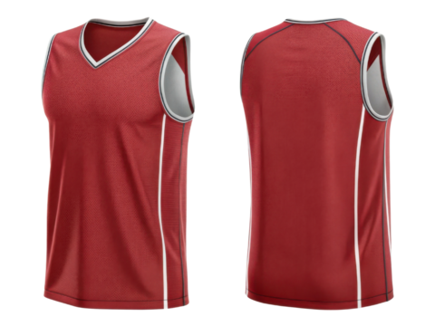 vibrant red basketball jersey mockup showcases stylish design perfect for sports enthusiasts