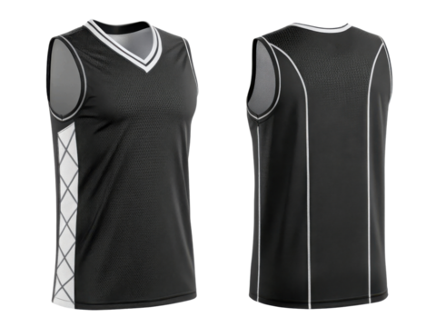 sleek black basketball jersey mockup featuring modern design with mesh fabric and stylish accents perfect for sports enthusiasts