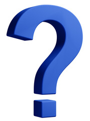 3D素材_クエスチョンマーク_青