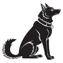 Fototapeta premium Elegant Black Dog Silhouette – Detailed Vector Illustration