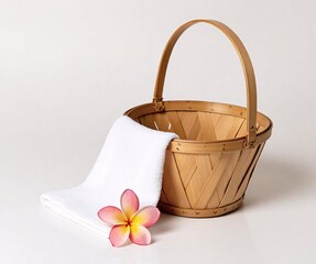 Fototapeta premium spa still life with frangipani flowers