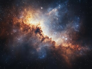 Fototapeta premium A beautiful rendering of a nebula filled with many bright stars