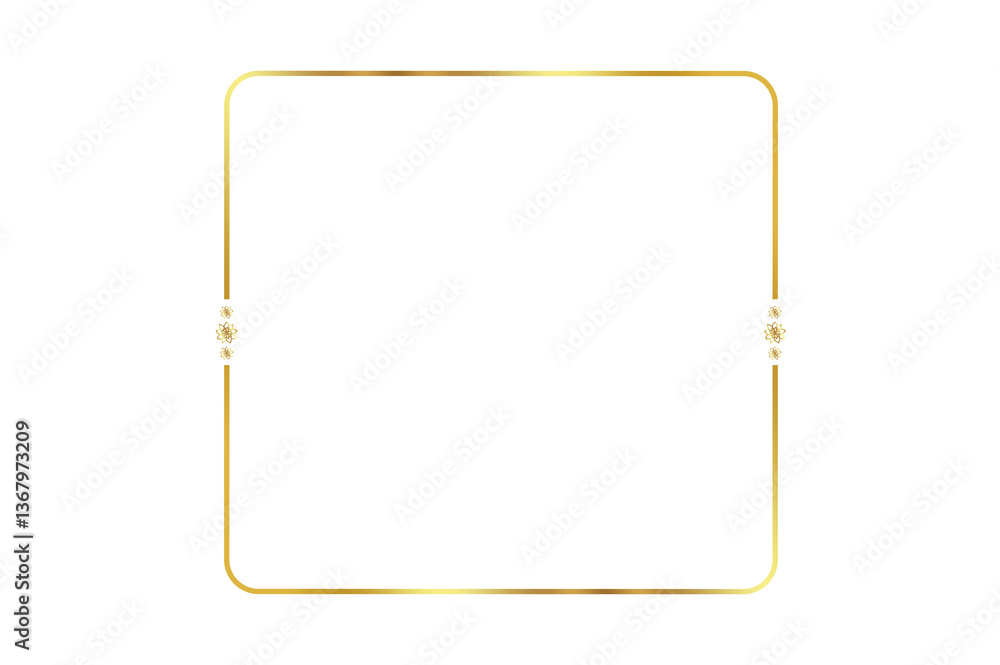 Poster golden frame bokeh square. elegant golden glitter frame on background for luxurious designs. stylish