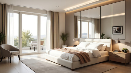 interior luxury apartment comfortable bedroom