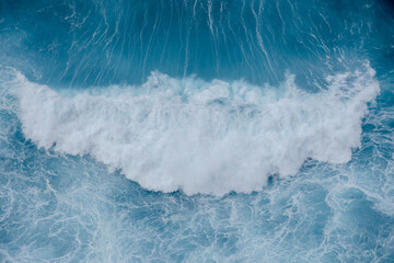 Huge crushing waves seen from above creating amazing textures. 