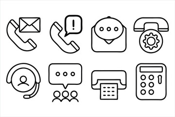 support line icon set
